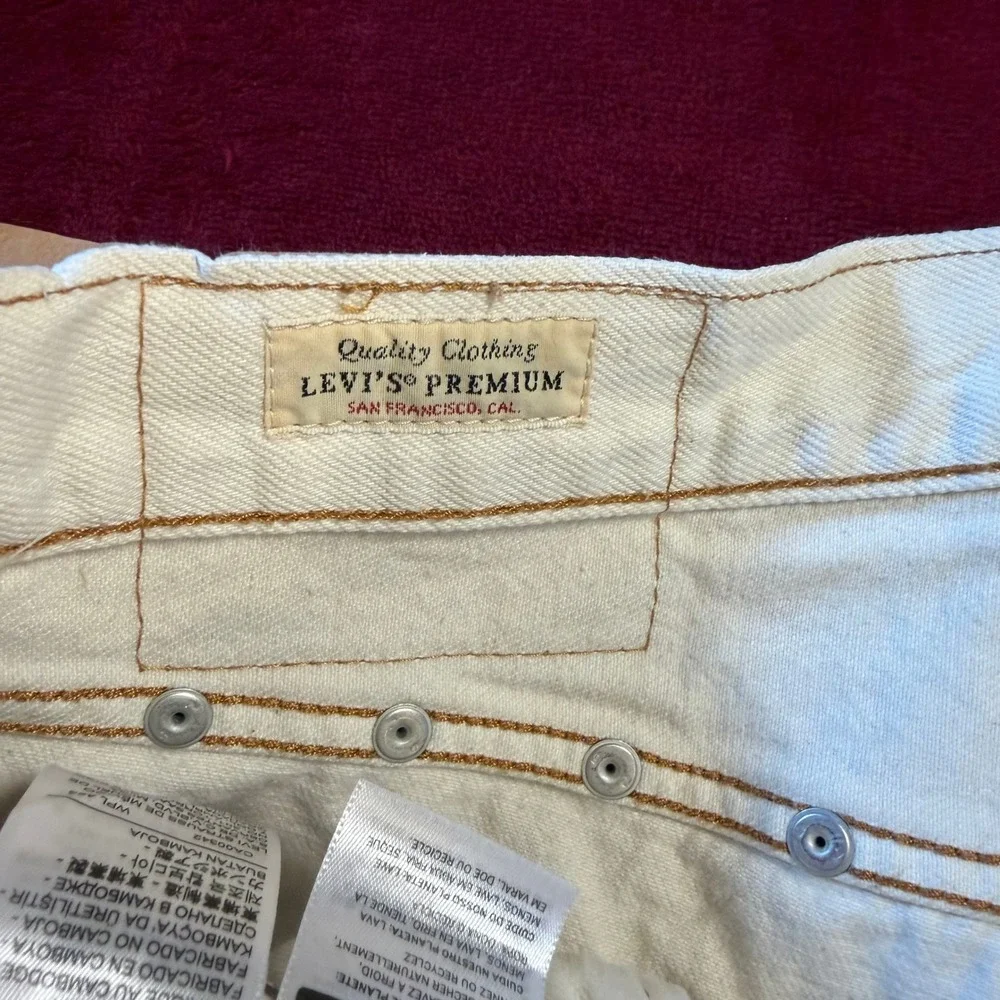 Levis‎ Premium 501 93 Cut Off Denim Shorts PRIDE Studded Embroidered Mens 30